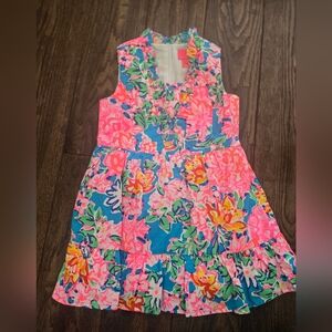 Lilly Pulitzer Girls 4t Floral Kids Dress in Pink and Blue